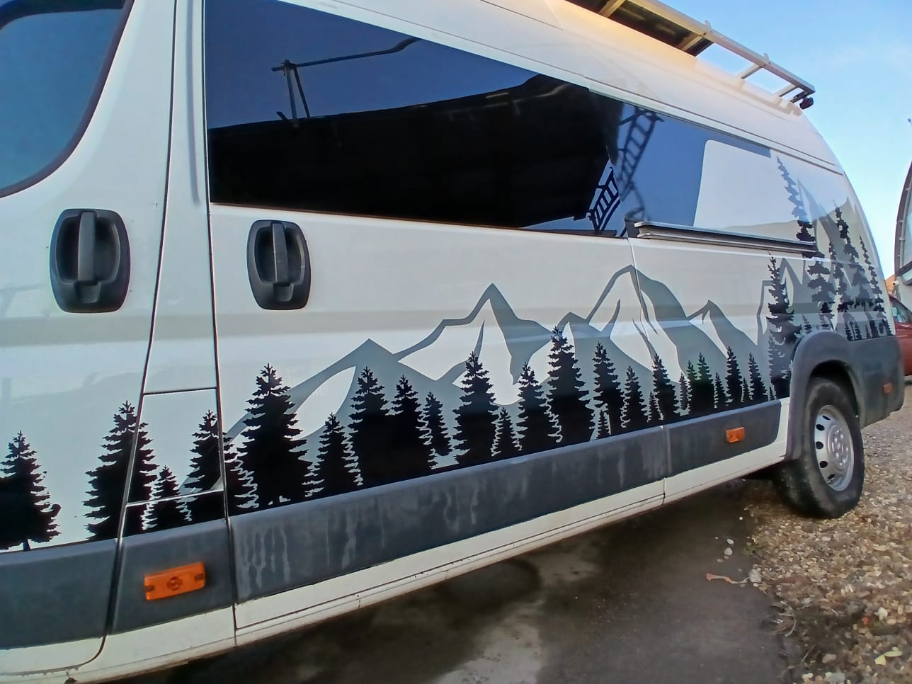 Campervan mountain landscape vinyl wrap