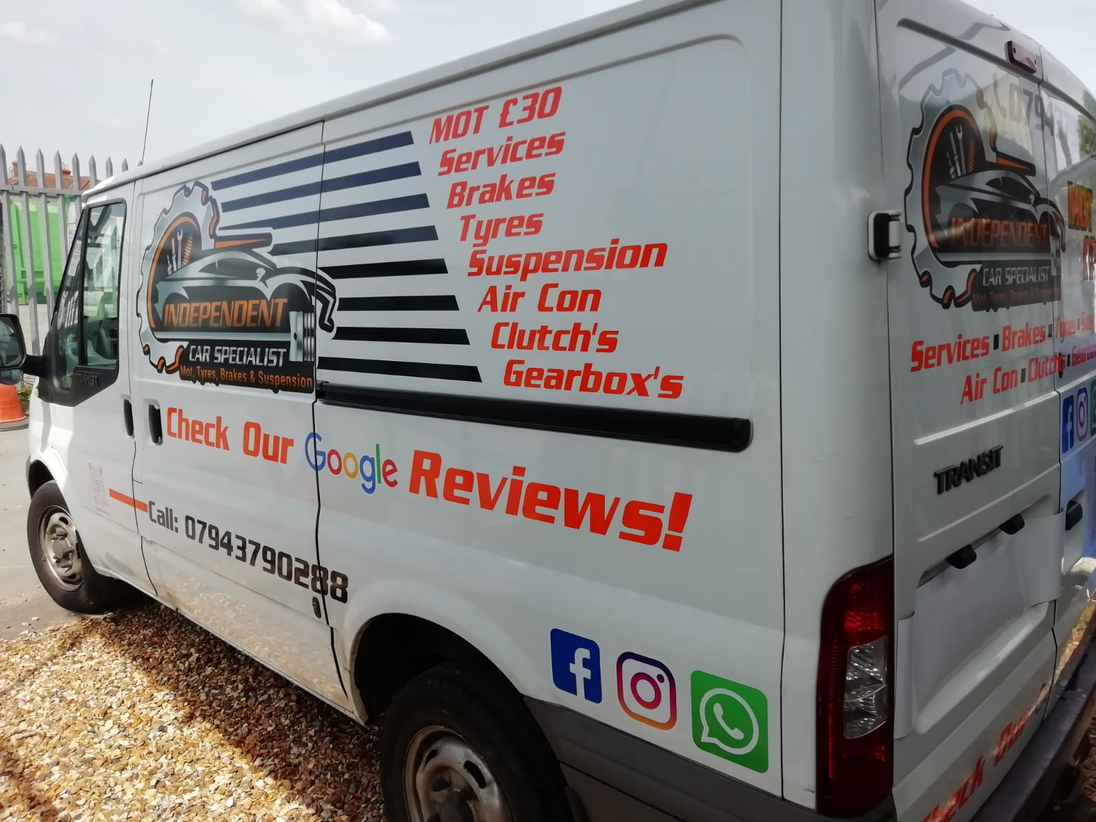 Independent Car Specialist van signwriting